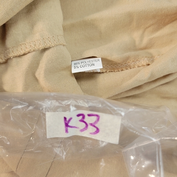 NWOT Pleated high-waisted elastic tie waist linen looking pants with pockets - Picture 5 of 5